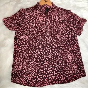 J. Crew Burgundy and Pink Blouse